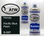 Preview: Honda, Pacific Blue Pearl, B-68P: 400ml Sprühdose + 400ml Klarlack - Set, von ATW Autoteile West.